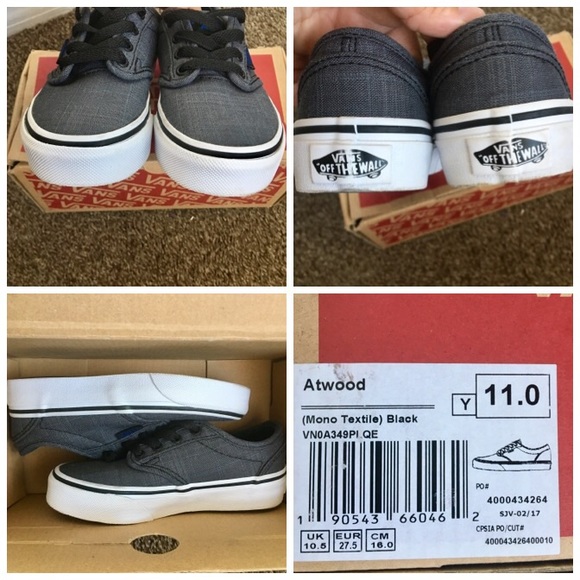 SOLD Vans Kids Atwood Mono Textile Size 11 - Picture 5 of 7